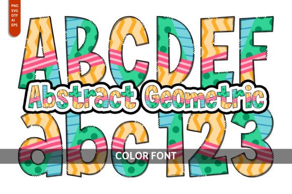 Abstract Geometric: A Whimsical Color Font for Playful Designs