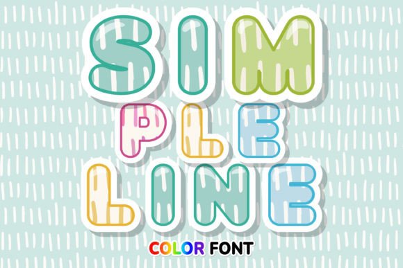 Simple Line: A Cool Color Font with a Dash Pattern Style